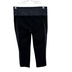 Athleta Women Sz 4 Capri Leggings Black Yoga Athletic Work Out Black/Gray Pants